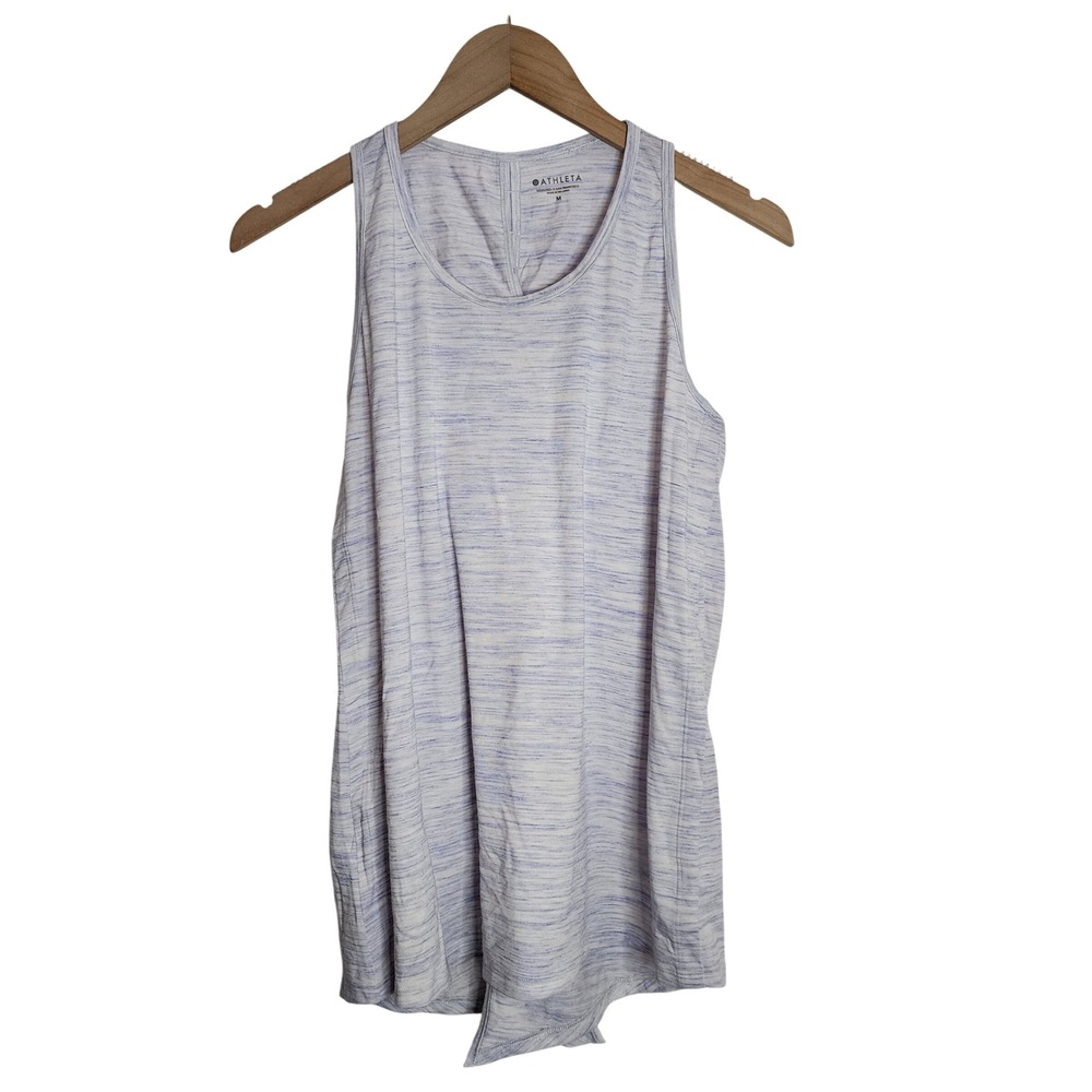 Athleta Tank Top Womens M Purple Space Dye Activewear Sleeveless Scoop Neck
